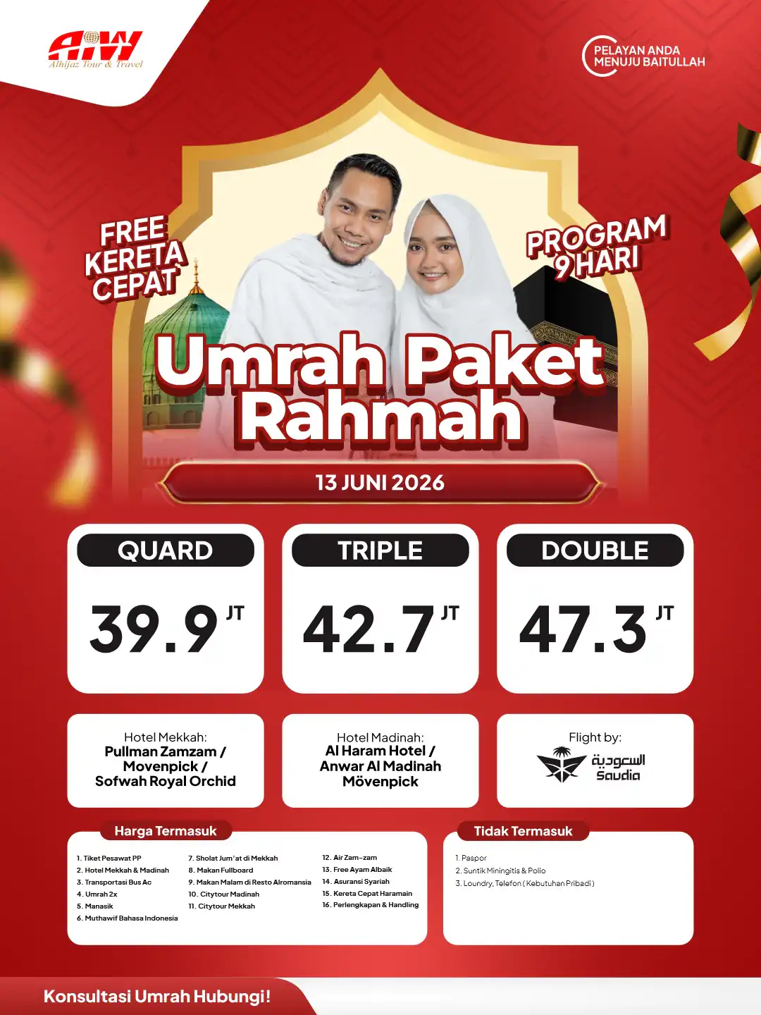 REGULER PAKET RAHMAH 9HR (KERETA CEPAT)
